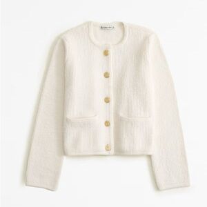 Abercrombie Collaress Button Sweater Cardigan | Cream | S